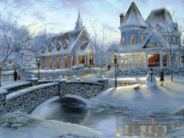 Home For Christmas cityscapes Oil Paintings